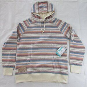 Hooey Women's LG Long Sleeve Legendary Serape Hooded Pullover Sweatshirt Tan